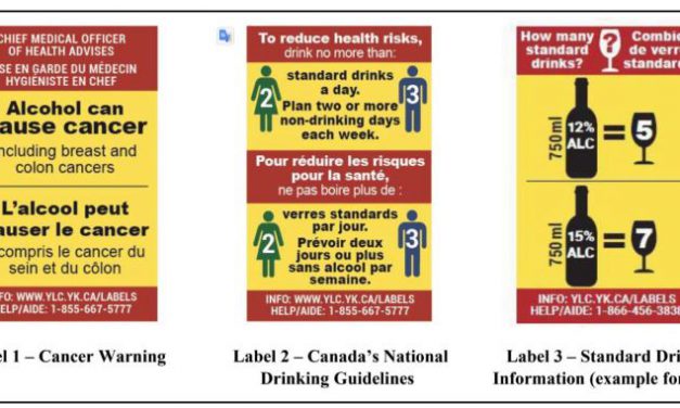 UTILI LE ETICHETTE CANADESI SUI RISCHI DELL’ALCOL